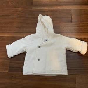 NWT Petit Bateau Button Hooded Sweatshirt/Sweater